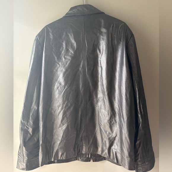 Vintage The Leather Ranch size L, Men's Black Leather Jacket, Made in Canada - Picture 6 of 7